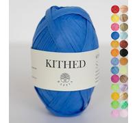 Raffia Yarn, Soft Raffia Yarn for Crochet，328ft，Smooth Raffia for Hand Knitting Summer Hats and Bags (20 Sapphire Blue)