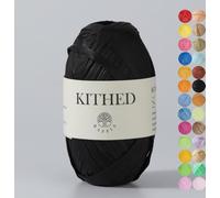 Raffia Yarn, Soft Raffia Yarn for Crochet，328ft，Smooth Raffia for Hand Knitting Summer Hats and Bags (06 Coal Black)