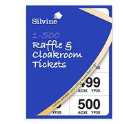 Raffle/Cloakroom Tickets Numbered 1-500, 12 Pack | Perforations