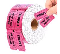 Raffle Tickets Double Pages Consecutively Numbered Prize Tickets Tokens for Party Events Prize Reward Fundraiser Drawing Carnival Giveaways(Rose Red)