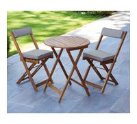 Raffles Garden Bistro Set by Greenhurst - 2 Seats Grey Cushions