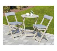 Raffles Garden Bistro Set by Greenhurst - 2 Seats Grey Cushions