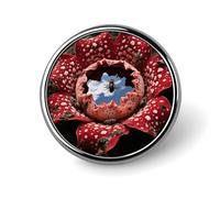 Rafflesia with Flies Lapel Pin Brooches Round Fashion Brooch Pin Cute Button Badges Alloy Button Pins Enamel Pins Metal Pinback for Hat Shirt Clothing Bags