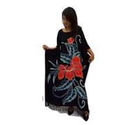 Raffreddare Caftani Nuovo stupore Nero Fiori di orchidea caftano Vestito Floreale Soft Caftani 14 16 18 20 2 2 24 + fantastici