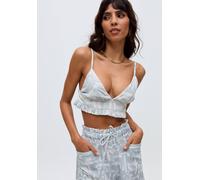Raffya Bonnie A-Line Warhol Print Bralette Top In Multi In Blue Blue 14