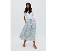 Raffya Bonnie Shirred Waist Warhol Print Midi Skirt In Multi - 12