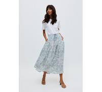 Raffya Bonnie Shirred Waist Warhol Print Midi Skirt In Multi - 16