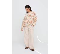 Raffya Elton Embroidered Jumper In Cream Cream 14