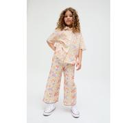 Raffya Girl's Gilly Scallop Edge Matisse Print Trouser In Multi in Ecru | Size: 3 Years Raffya Ecru 3 Years