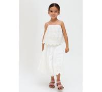 Raffya Girl's Rufa Spaghetti Strap Windowpane Check Cami In White | Size: 5 Years Raffya White 5 Years