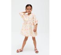 Raffya Girl's Soipoi Ruched V-neck Dress In Matisse Print | Size: 6 Years Raffya Multicolor 6 Years