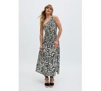 Raffya Jazz Jersey One Shoulder Warhol Print Midi Dress in Black - 12