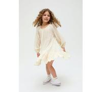 Raffya Kids Olivia Button Down Embroidered Dress In Cream - 6 years