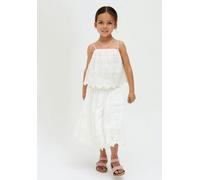 Raffya Kids Rufa Spaghetti Strap Windowpane Check Cami In White - 4 years