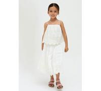 Raffya Kids Rufa Spaghetti Strap Windowpane Check Cami In White - 8 years