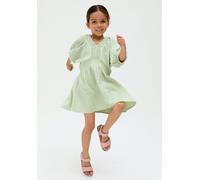 Raffya Kids Soipoi Ruched V-Neck Dress In Green - 7 years