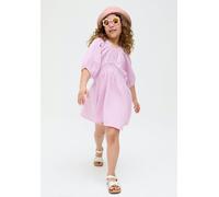 Raffya Kids Soipoi Ruched V-Neck Dress In Purple - 7 years