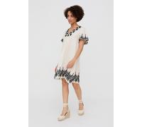 Raffya Liberty V-Neck Embroidered Mini Dress In Cream Cream 10