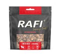 RAFI Beef Training Treats for Dogs 130g - Premium Natural Dried Reward Snacks for Training & Walks Monoprotein Nutrients for Sensitive Dogs with Beef and Flaxseed Oil Support