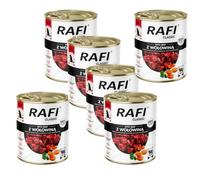 Rafi Classic Beef Complete Wet Food Chunks in Gravy for Adult Dogs 6 x 1240g Cans