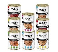 Rafi Classic Mixed Flavours Complete Wet Food Chunks in Gravy for Adult Dogs 8 x 1240g Cans