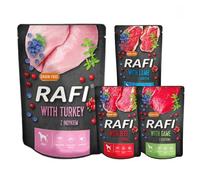Rafi Complete Wet Dog Food: Meat & Natural Ingredients, Grain-Free, Immune-Boosting Superfoods in Every Flavour! Healthy & Tasty Nutrition for All Breeds! (MIX, 4x300g)
