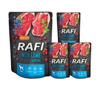 Rafi Complete Wet Dog Food: Meat & Natural Ingredients, Grain-Free, Immune-Boosting Superfoods in Every Flavour! Healthy & Tasty Nutrition for All Breeds! (Lamb, 4x300g)