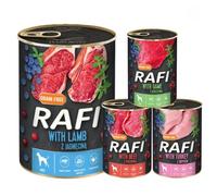 Rafi Complete Wet Dog Food: Meat & Natural Ingredients, Grain-Free, Immune-Boosting Superfoods in Every Flavour! Healthy & Tasty Nutrition for All Breeds! (MIX, 4x400g)