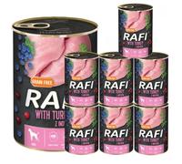 Rafi Complete Wet Dog Food: Meat & Natural Ingredients, Grain-Free, Immune-Boosting Superfoods in Every Flavour! Healthy & Tasty Nutrition for All Breeds! (Turkey, 8x400g)