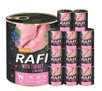 Rafi Complete Wet Dog Food: Meat & Natural Ingredients, Grain-Free, Immune-Boosting Superfoods in Every Flavour! Healthy & Tasty Nutrition for All Breeds! (Turkey, 12x800g)
