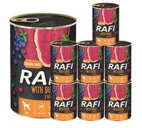 Rafi Complete Wet Dog Food: Meat & Natural Ingredients, Grain-Free, Immune-Boosting Superfoods in Every Flavour! Healthy & Tasty Nutrition for All Breeds! (Duck, 8x400g)