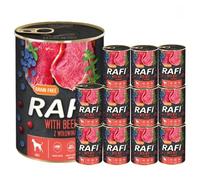 Rafi Complete Wet Dog Food: Meat & Natural Ingredients, Grain-Free, Immune-Boosting Superfoods in Every Flavour! Healthy & Tasty Nutrition for All Breeds! (Beef, 12x400g)
