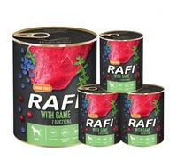 Rafi Complete Wet Dog Food: Meat & Natural Ingredients, Grain-Free, Immune-Boosting Superfoods in Every Flavour! Healthy & Tasty Nutrition for All Breeds! (Game, 4x800g)