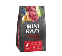 Rafi Dry Dog Food - Omega-3 & Omega-6 Fatty Acids for Shiny Coats & Strong Muscles, Ingredients for Small Breeds of All Life Stages (3 kg, Beef Mini)