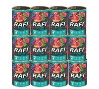 Rafi Junior Complete Dog Food Lamb for Puppies & Young Dogs 12 x 400g Cans