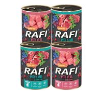 Rafi Junior Complete Dog Food Mix for Puppies & Young Dogs 4 x 400g Cans
