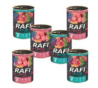 Rafi Junior Complete Wet Dog Food Veal & Lamb Mixed Selection Grain Free Puppies & Young Dogs 6 x 400g Cans