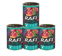 Rafi Junior Wet Dog Food Lamb Puppy & Young Dog Complete Recipe 4 X 400G Cans