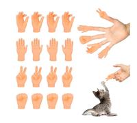 RAFIYU 20 Pcs Tiny Hands, Finger Puppets Little Finger Mini Finger Hands, Finger Props with 6 Gestures, Funny Finger Hand for Joke Toys, Pet, Cats, Kids, Games Party