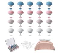 RAFIYU Pack of 20 Duvet Holders, Duvets Clips, Duvet Cover Clip, Quilt Attachment Clip Fixing Duvet to Organise Messy Sheets, Curtains, Clothes (Pink, Blue, Grey, White)