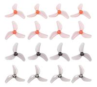 Raflot 16pcs Gemfan 1207 3-Blade Propellers 31mm Ultra-Lightweight FPV Drone Propeller with 1.0mm Shaft for FPV Tinywhoop Micro Drone 0702 27000KV DIY Parts(Gray+Pink)