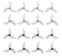Raflot 16pcs GEMFAN 1614 3-Blade Propeller 40mm Props 1.5mm Hole TinyWhoop Propellers for 0802 Brushless Motors, FPV Racing Drone, Toothpick Quadcopters(Gray+Blue)