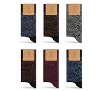 RAFRAY Bamboo Viscose Socks Paisley, Men's Premium Bamboo Viscose Crew Socks With Gift Box, 6 Pairs, Size 7-11.5, Brown, Black, Grey, Burgundy, 7-11.5