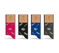 RAFRAY Premium Funky Crew Socks Gift Box Set - Colorful Fun Designs Premium Cotton 2-4 Pairs, Size US 5-11.5 / EU 36-44, Arts: Pink, Navy, Grey, Black, 4-8.5 UK
