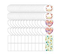 Rafstya 100Pcs Acrylic Keychain Blanks Decoration Crafts Round Heart-Shaped Acrylic Blanks Keychain for DIY Keychain and Tags