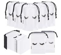Rafstya 100Pcs Lash Bags for Clients Lash Goodie Bags for Clients Lash Aftercare Bags Eyelash Extensions Makeup Bags Clear
