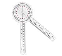 Rafstya 12 Inch Goniometer Transparent Orthopedic Angle Ruler Goniometer Plastic Goniometer 360 Degree Spinal Goniometer for Body Measuring