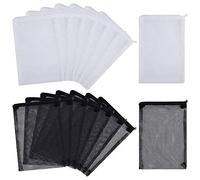 Rafstya 16 PCS Aquarium Mesh Media Filter Bags, Nylon Media Filter Mesh Bags with Zipper (for Particulate Carbon), Bio Balls