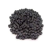Rafstya 200 PCS 5mm Dark Brown Color Silicone Lined Micro Rings Links Beads For I Bond Stick Tip Hair Extensions