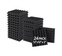 Rafstya 24 Pack Sound Proof Foam Panels 2x12x12Inch, Acoustic Foam Retardant Soundproof Foam for Noise Absorbing Canceling